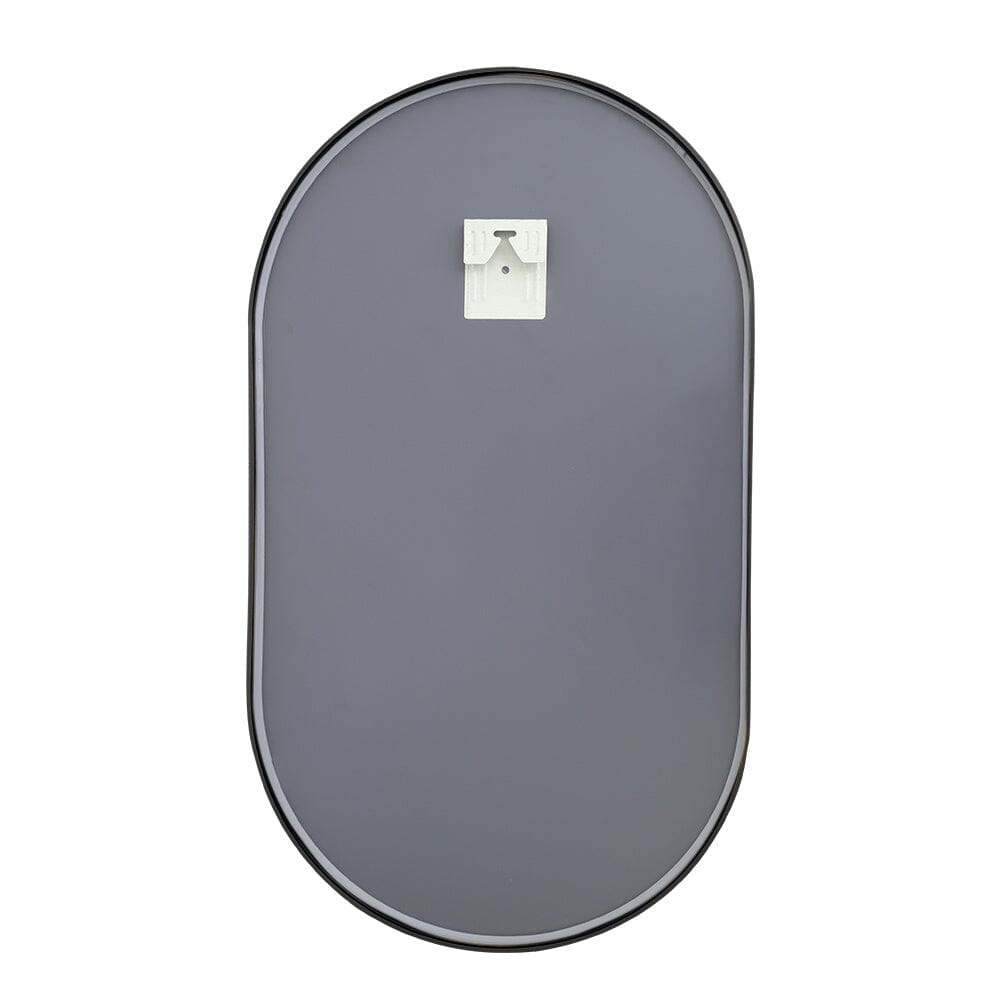 70cm Height Modern Oval Metal Bathroom Wall Mirror Black - House Comfort
