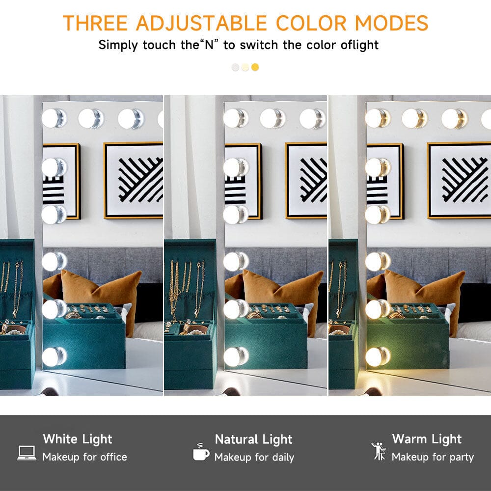 70cm W Rectangle Hollywood Vanity Mirror with 18 Dimmable LED Bulbs - House Comfort