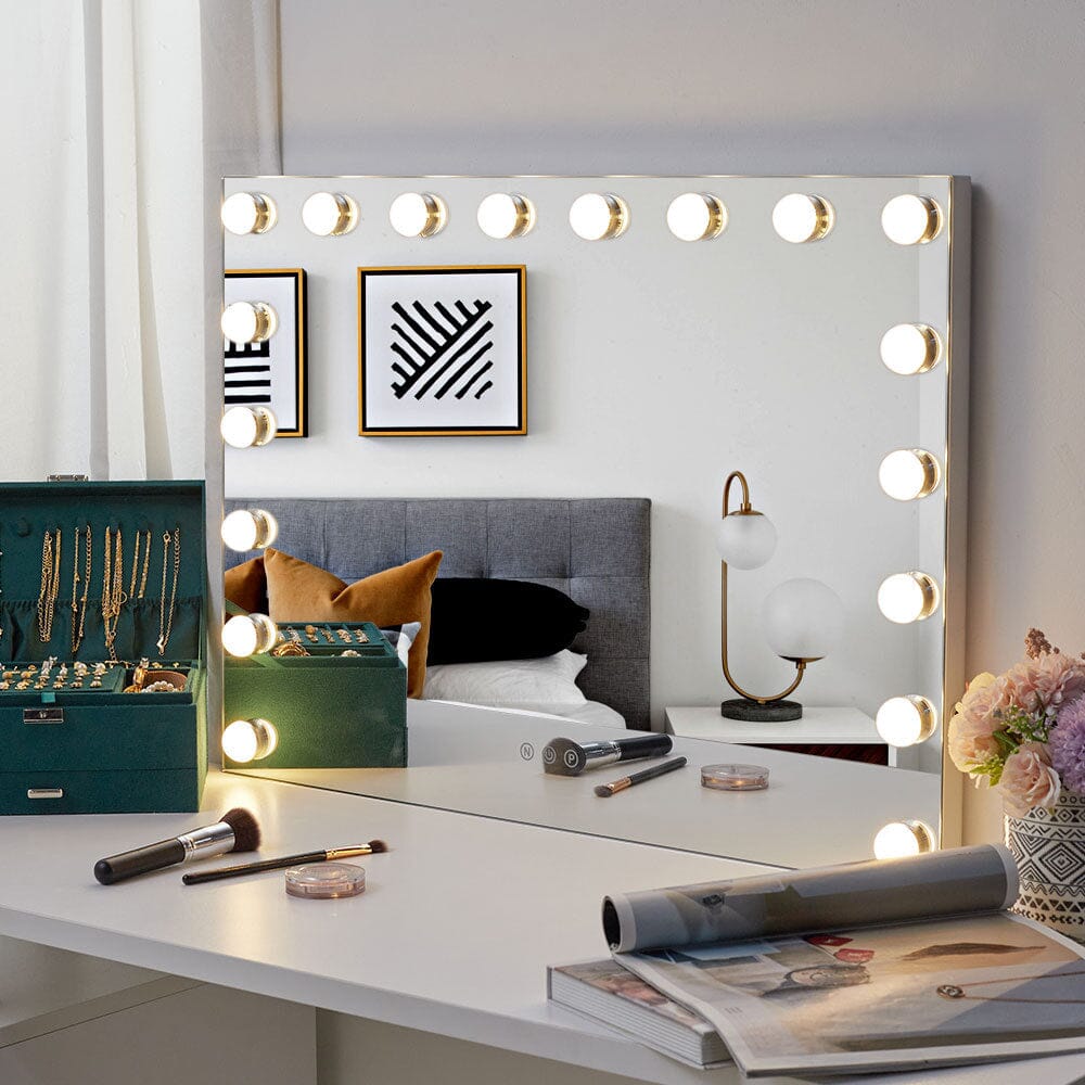 70cm W Rectangle Hollywood Vanity Mirror with 18 Dimmable LED Bulbs - House Comfort