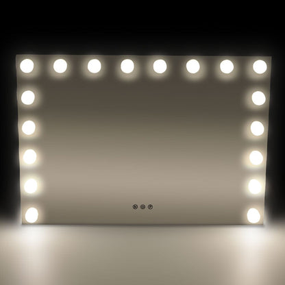 70cm W Rectangle Hollywood Vanity Mirror with 18 Dimmable LED Bulbs - House Comfort