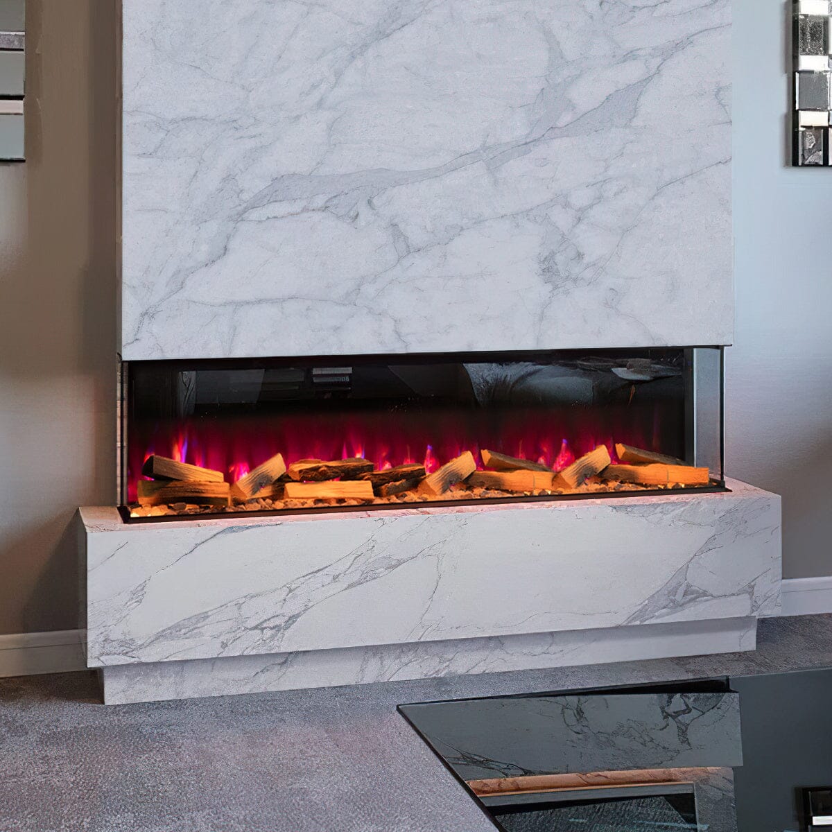 70Inch 3 - Sided Smart Electric Fireplace - House Comfort