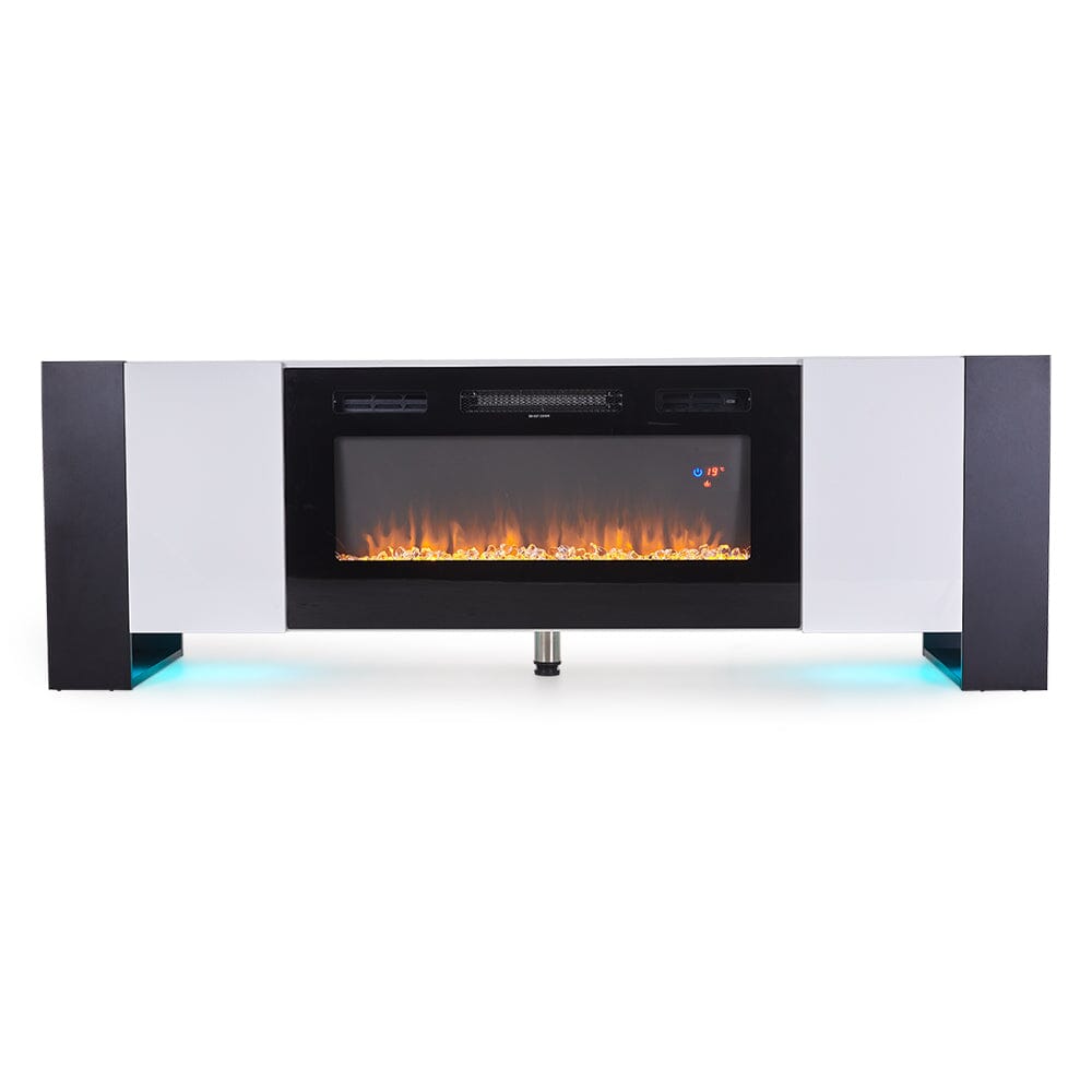 70inch W Modern LED TV Stand with 12 Colour Electric Fireplace - House Comfort