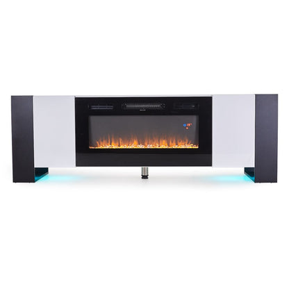70inch W Modern LED TV Stand with 12 Colour Electric Fireplace - House Comfort