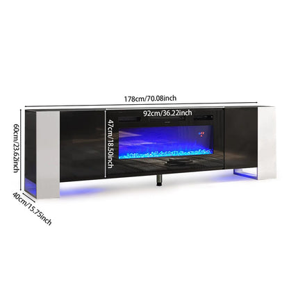 70inch W Modern LED TV Stand with 12 Colour Electric Fireplace - House Comfort