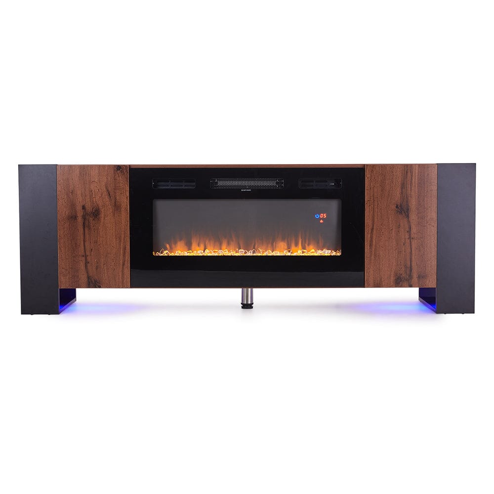 70inch W Modern LED TV Stand with 12 Colour Electric Fireplace - House Comfort