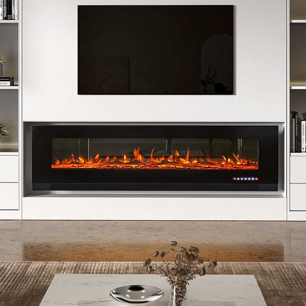 72 inch Wall Mounted Electric Fireplaces With Remote Control 9 Flame Colours Heater - House Comfort
