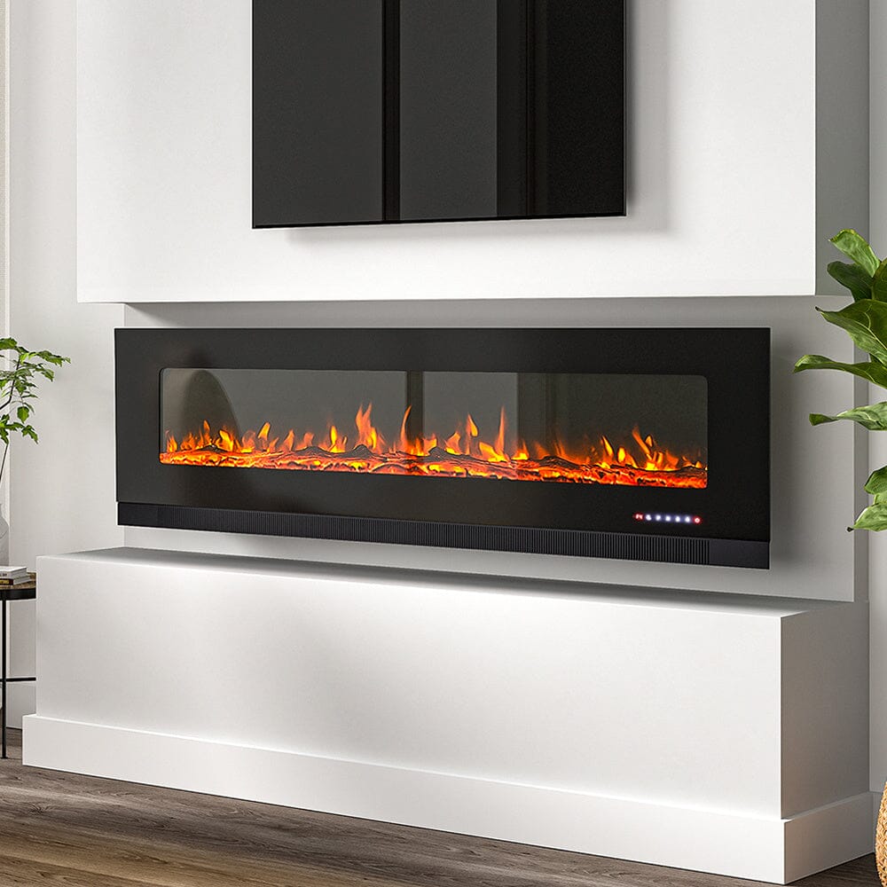 72 inch Wall Mounted Electric Fireplaces With Remote Control 9 Flame Colours Heater - House Comfort
