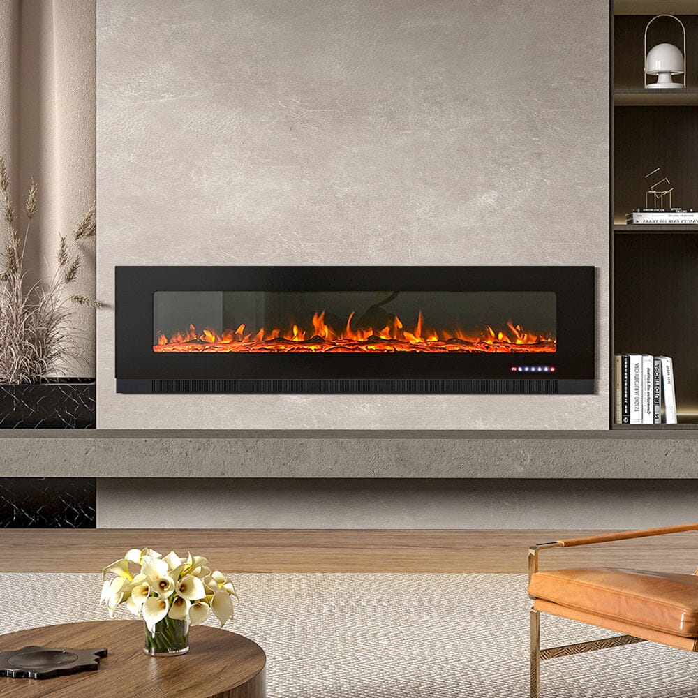 72 inch Wall Mounted Electric Fireplaces With Remote Control 9 Flame Colours Heater - House Comfort