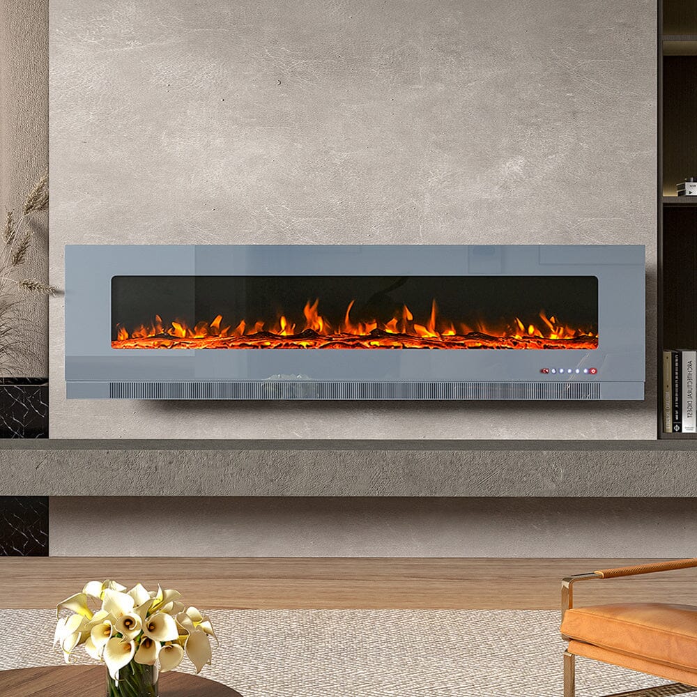 72 inch Wall Mounted Electric Fireplaces With Remote Control 9 Flame Colours Heater - House Comfort