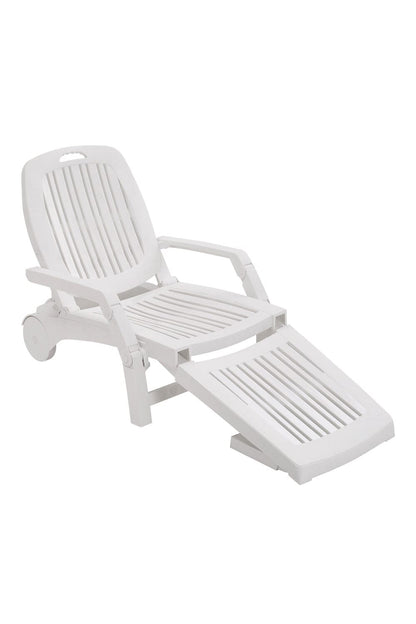 73.5cm W Outdoor Folding Lounge Chair Recliner with Wheels - House Comfort