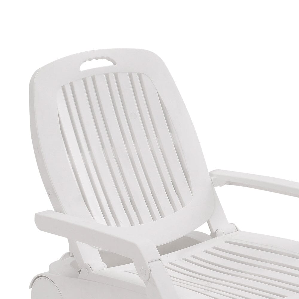 73.5cm W Outdoor Folding Lounge Chair Recliner with Wheels - House Comfort