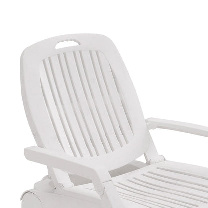 73.5cm W Outdoor Folding Lounge Chair Recliner with Wheels - House Comfort