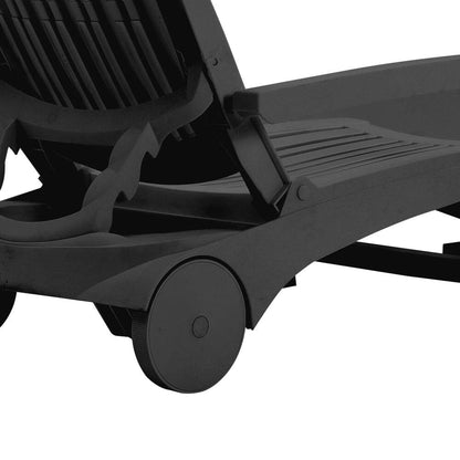 73.5cm W Outdoor Folding Lounge Chair Recliner with Wheels - House Comfort