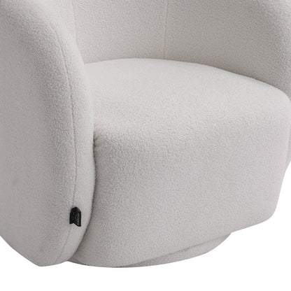 75cm Wide White Single Sofa Swivel Tub Chair Upholstered - House Comfort