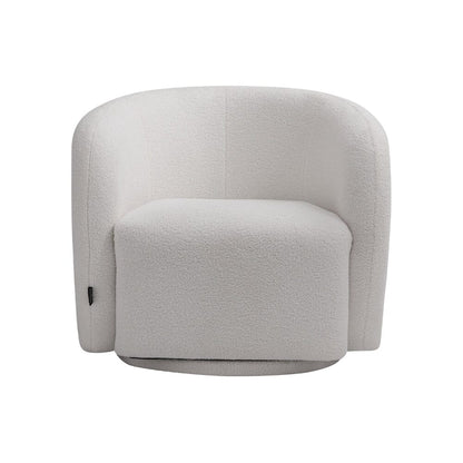 75cm Wide White Single Sofa Swivel Tub Chair Upholstered - House Comfort