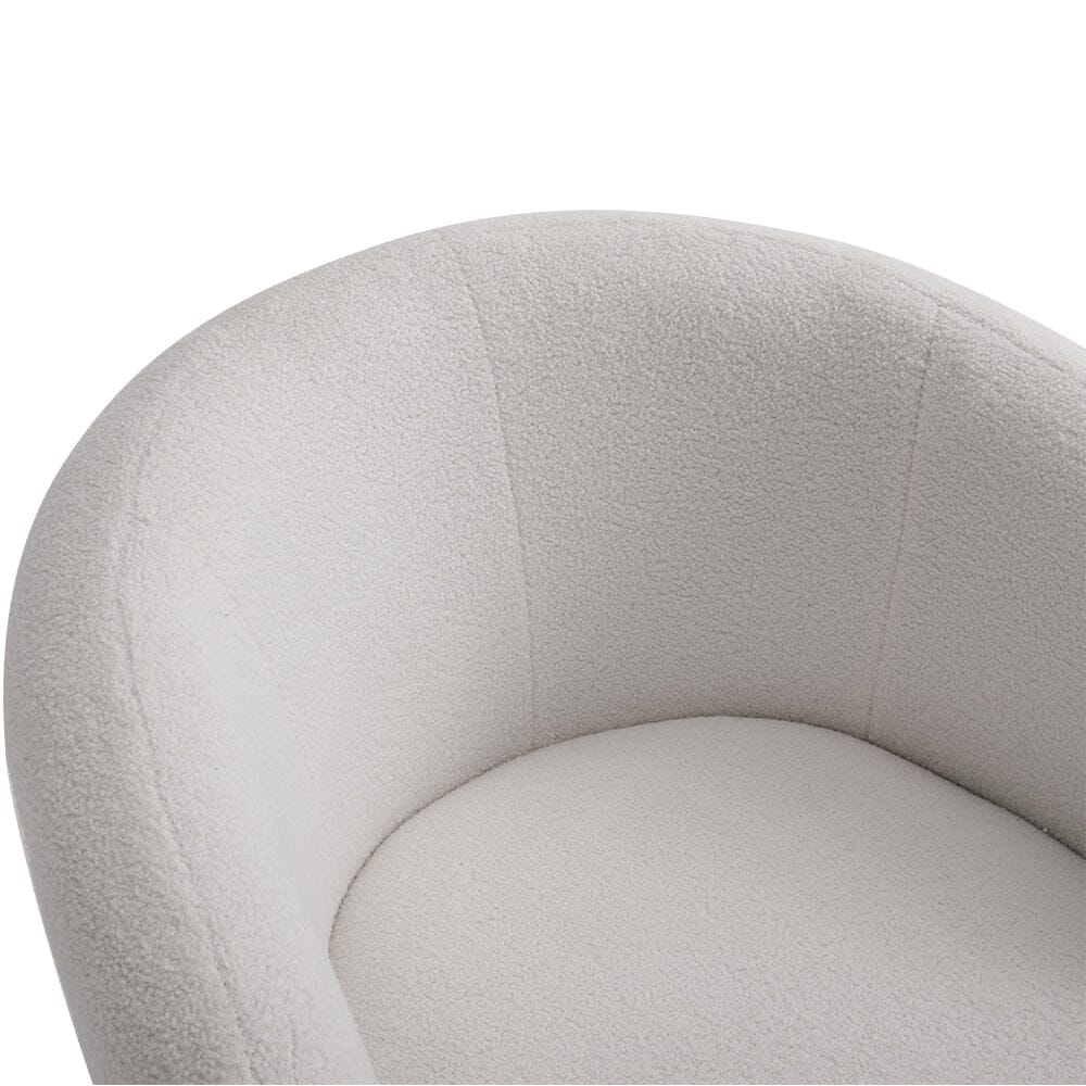 75cm Wide White Single Sofa Swivel Tub Chair Upholstered - House Comfort