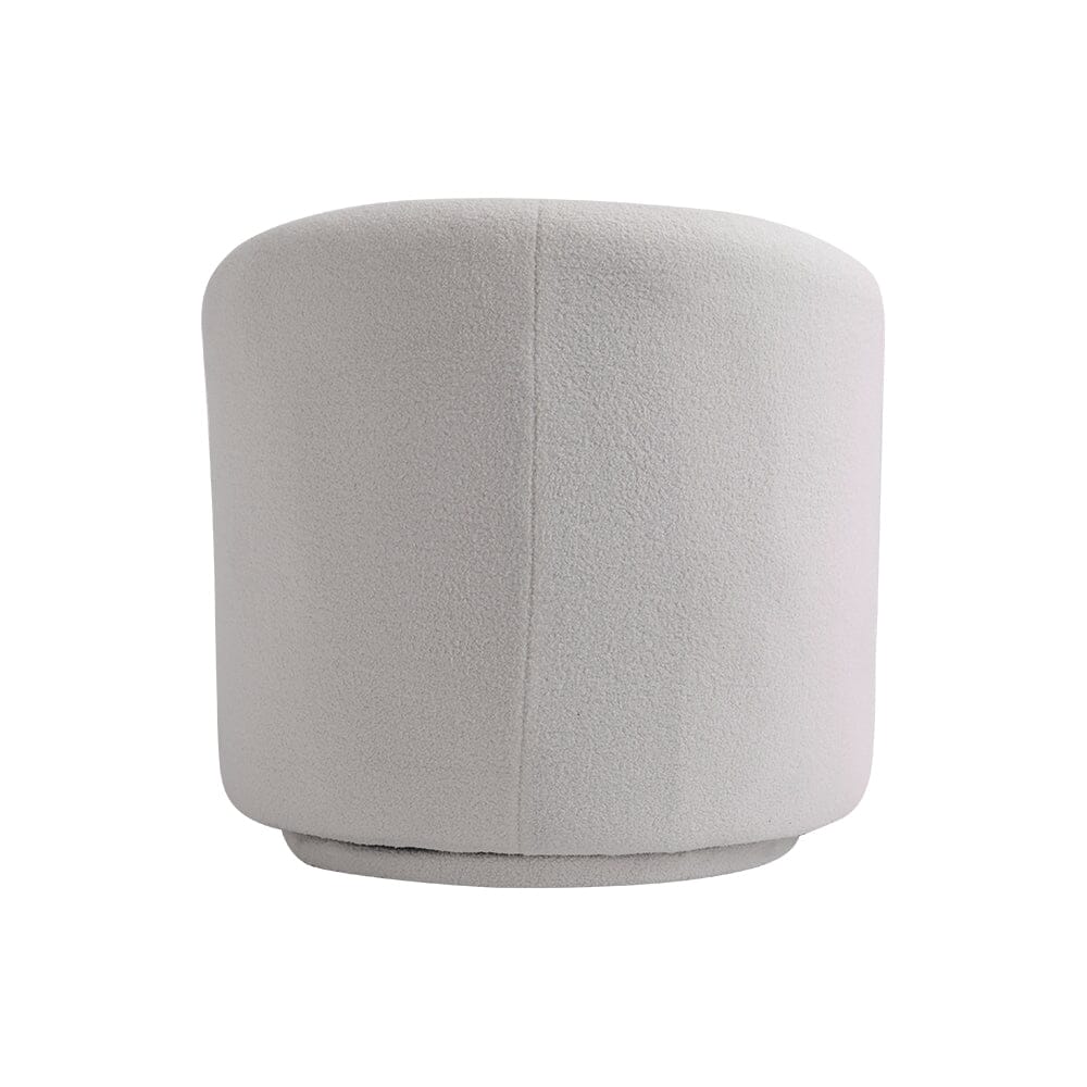 75cm Wide White Single Sofa Swivel Tub Chair Upholstered - House Comfort