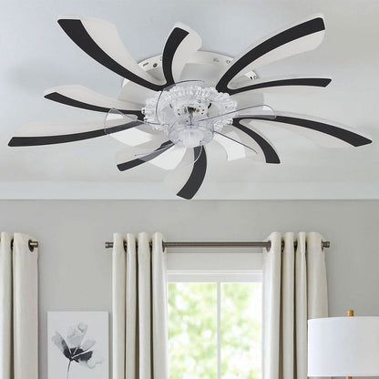 78cm Dia. Acrylic Creative Ceiling Fan with LED Lights - House Comfort