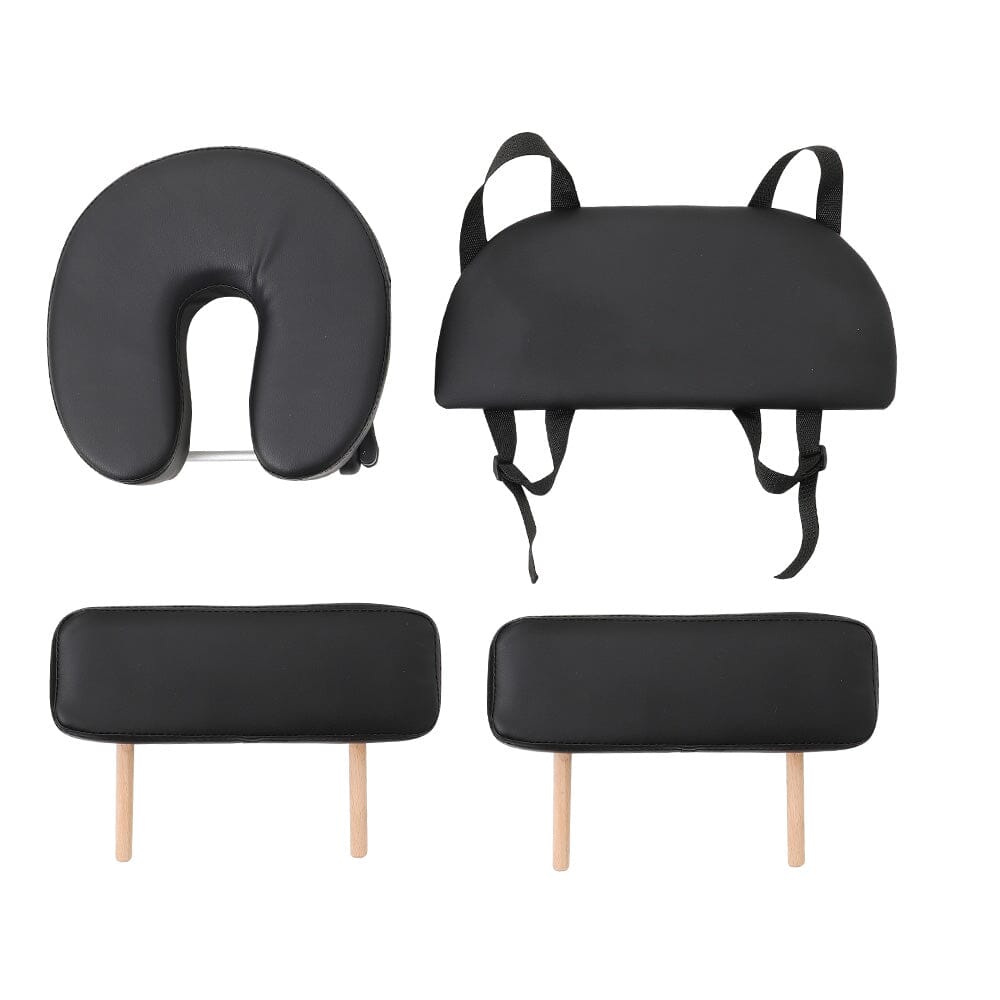 7ft W Black and White Leather Upholstered Adjustable Massage Bed - House Comfort