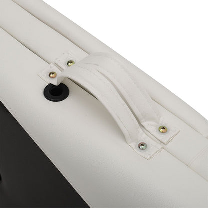 7ft W Black and White Leather Upholstered Adjustable Massage Bed - House Comfort