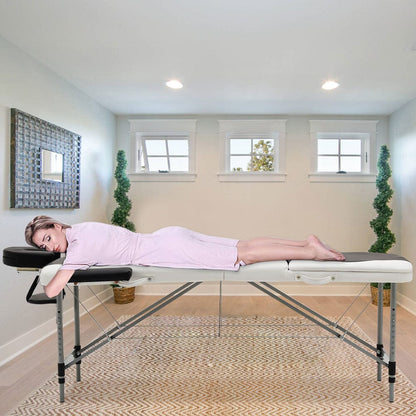 7ft W Black and White Leather Upholstered Adjustable Massage Bed - House Comfort