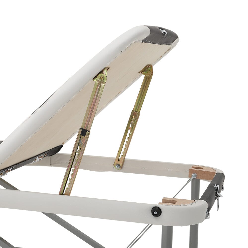 7ft W Black and White Leather Upholstered Adjustable Massage Bed - House Comfort