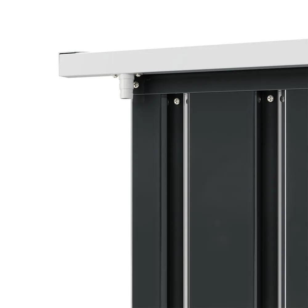 7X4ft/8.5X5.5ft/10x8ft Charcoal Black Storage Shed with Double Doors and Grid Window - House Comfort