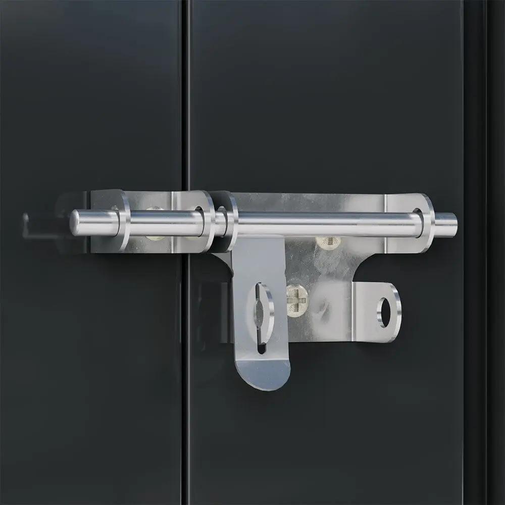 7X4ft/8.5X5.5ft/10x8ft Charcoal Black Storage Shed with Double Doors and Grid Window - House Comfort