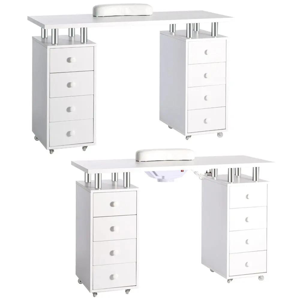 8 - drawer Manicure Station Nail Beauty Table on Wheels for Salons - House Comfort
