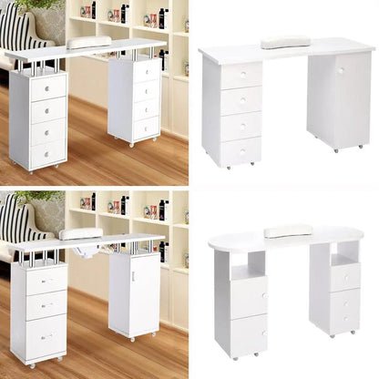 8 - drawer Manicure Station Nail Beauty Table on Wheels for Salons - House Comfort