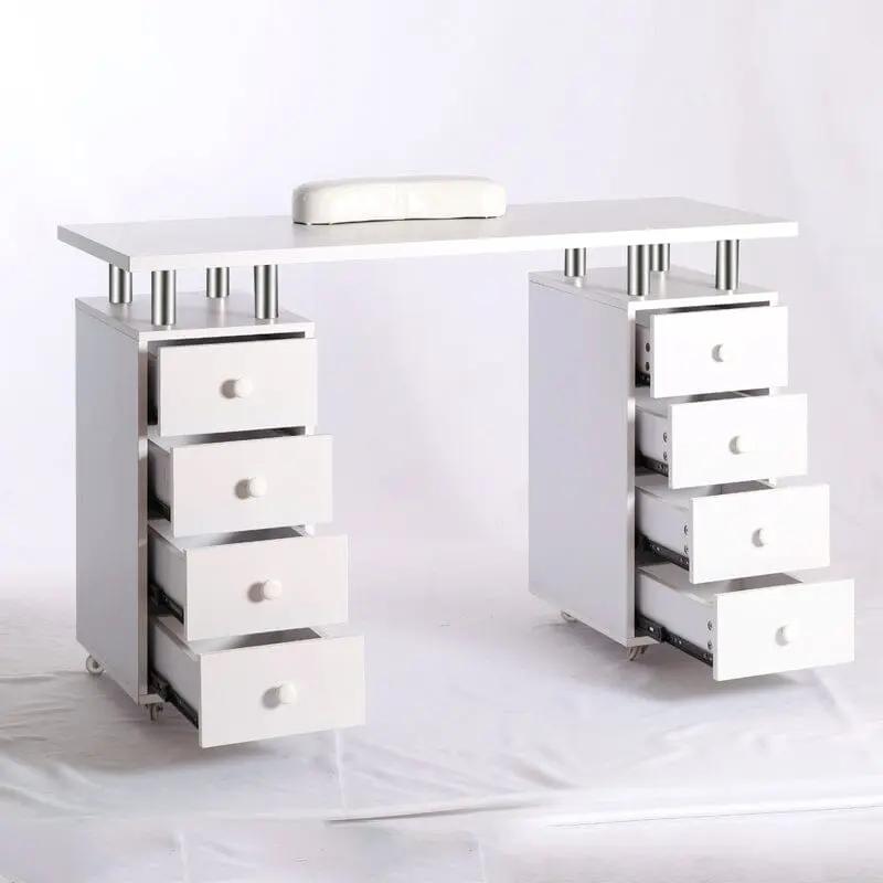 8 - drawer Manicure Station Nail Beauty Table on Wheels for Salons - House Comfort