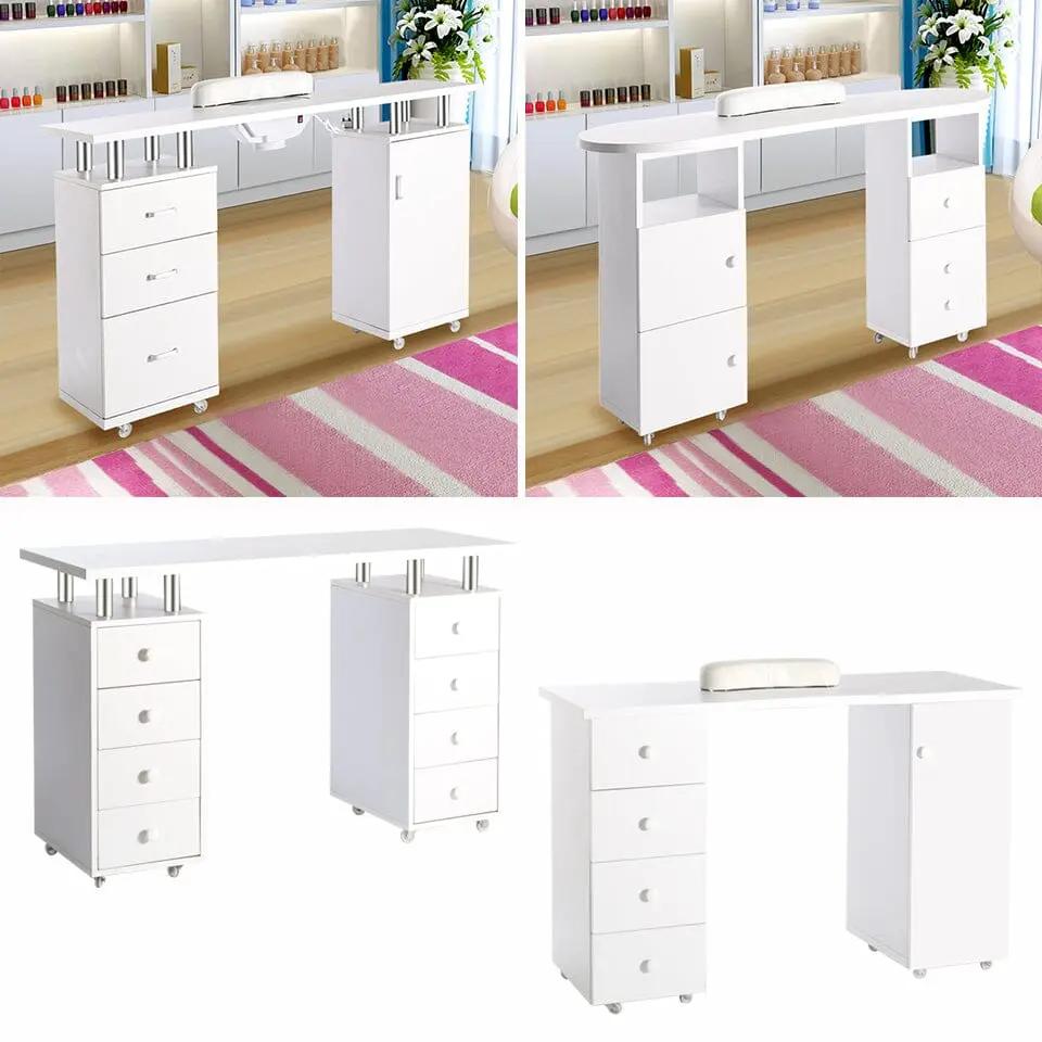 8 - drawer Manicure Station Nail Beauty Table on Wheels for Salons - House Comfort