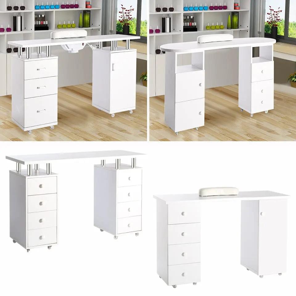8 - drawer Manicure Station Nail Beauty Table on Wheels for Salons - House Comfort