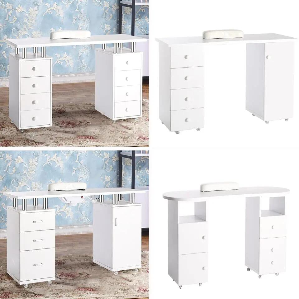 8 - drawer Manicure Station Nail Beauty Table on Wheels for Salons - House Comfort
