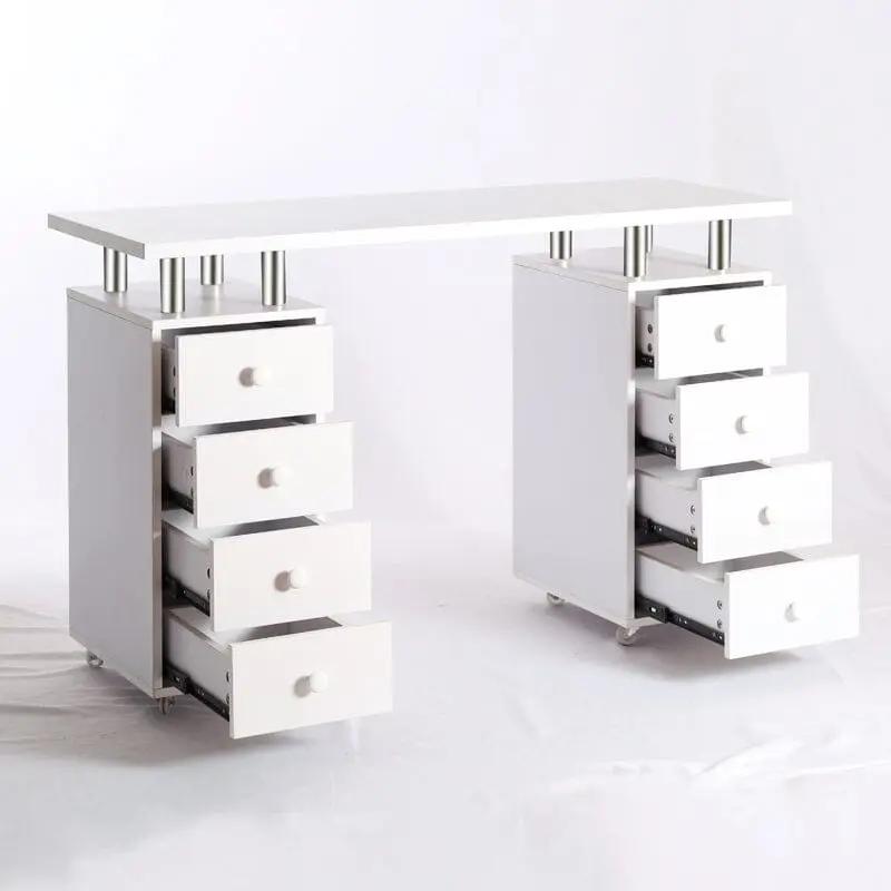 8 - drawer Manicure Station Nail Beauty Table on Wheels for Salons - House Comfort