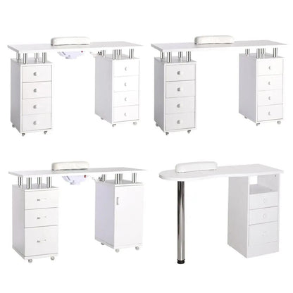 8 - drawer Manicure Station Nail Beauty Table on Wheels for Salons - House Comfort