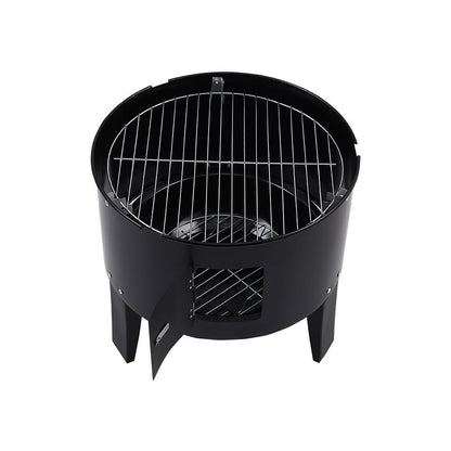 80 cm H 3 in 1 BBQ Charcoal Grill 3 Tier Smoker - House Comfort