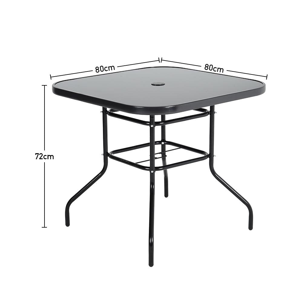 80/105cm Wide Square Garden Table Patio Outdoor Dining Table Coffee Bistro Table - House Comfort