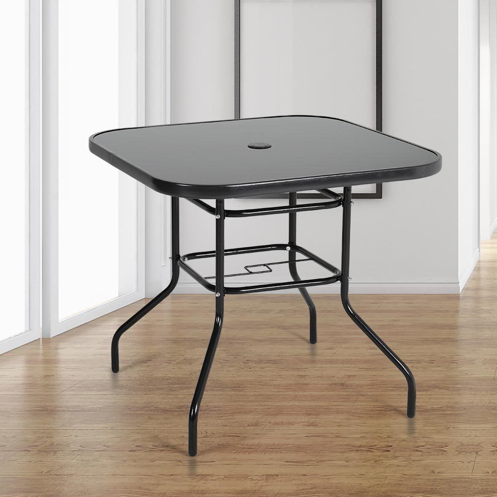 80/105cm Wide Square Garden Table Patio Outdoor Dining Table Coffee Bistro Table - House Comfort