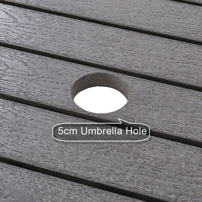 80/120/150cm Wide Rectangular Outdoor Dining Table with Parasol Hole - House Comfort