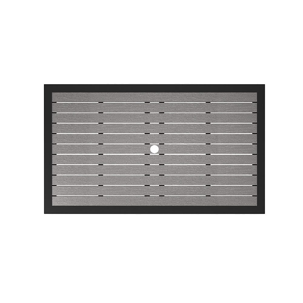 80/120/150cm Wide Rectangular Outdoor Dining Table with Parasol Hole - House Comfort