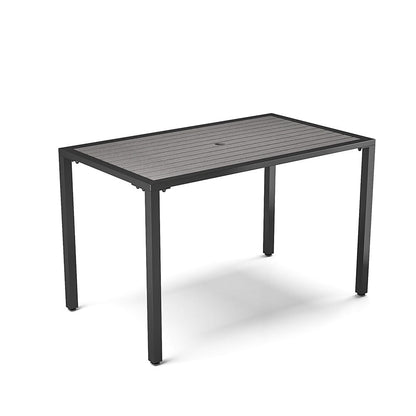 80/120/150cm Wide Rectangular Outdoor Dining Table with Parasol Hole - House Comfort