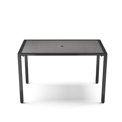 80/120/150cm Wide Rectangular Outdoor Dining Table with Parasol Hole - House Comfort