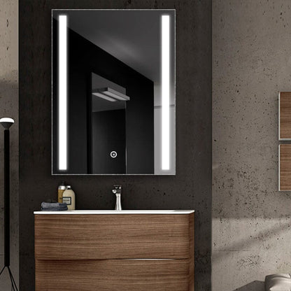 80cm Height LED Bathroom Mirror Cabinet with Shelves Socket - House Comfort