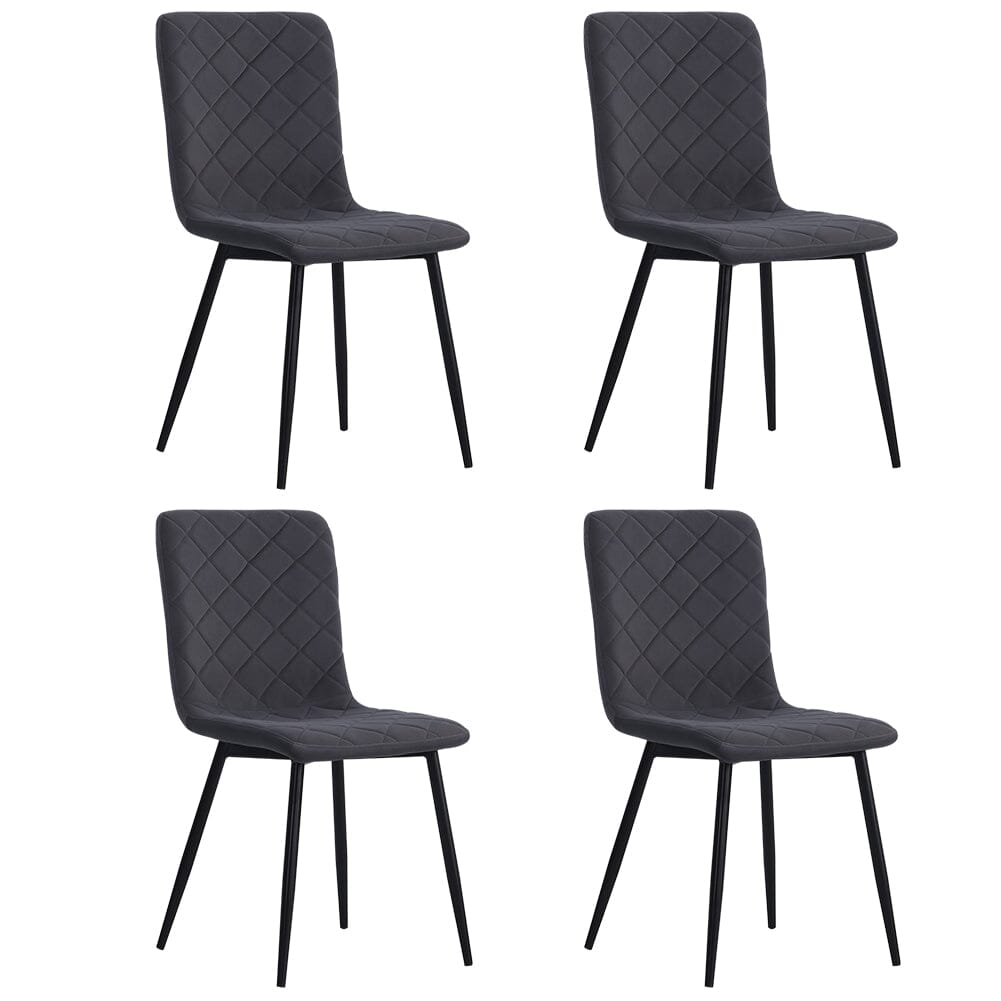 83cm Height Set of 4 Linen Upholstered Comfy Dining Chairs - House Comfort