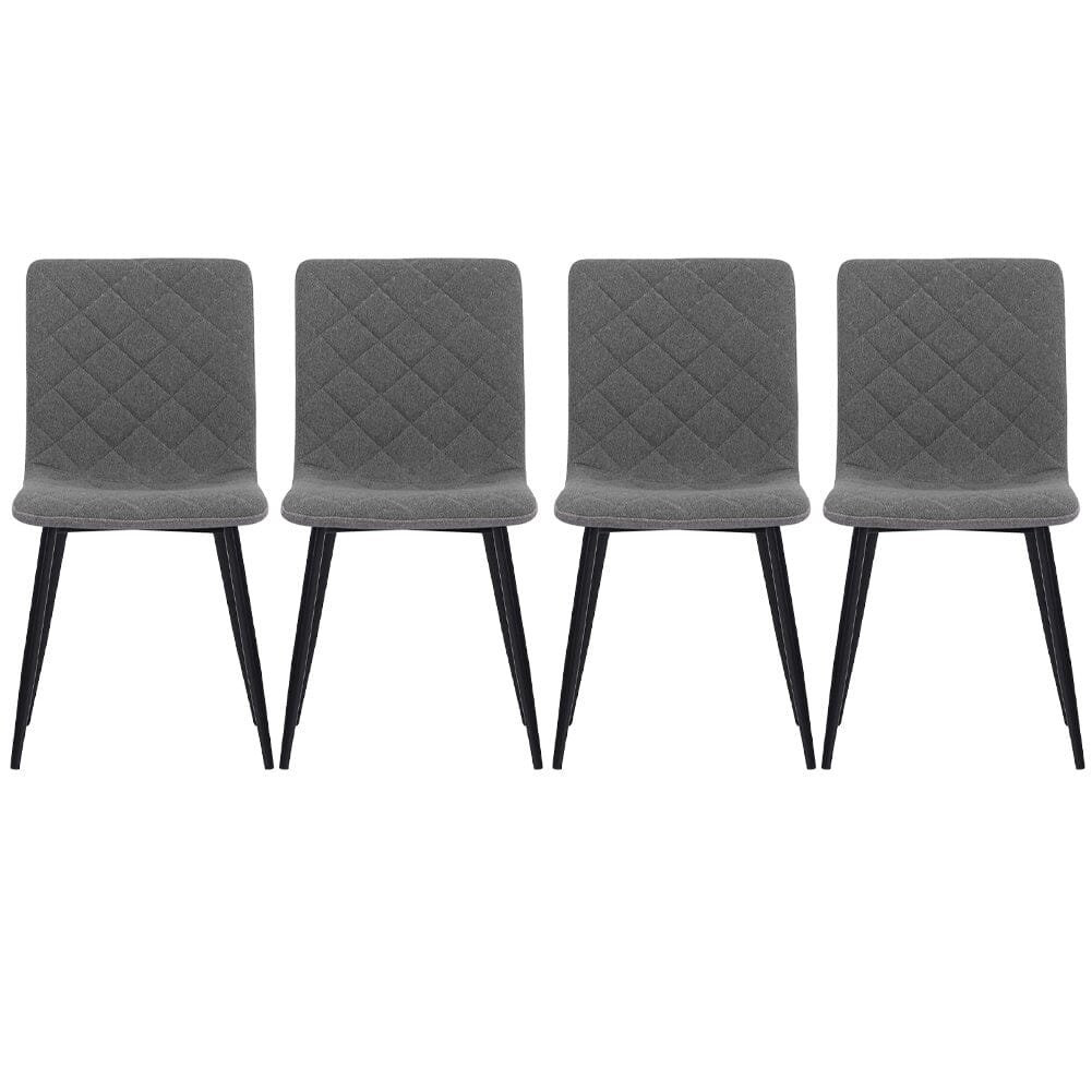 83cm Height Set of 4 Linen Upholstered Comfy Dining Chairs - House Comfort