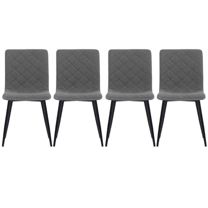 83cm Height Set of 4 Linen Upholstered Comfy Dining Chairs - House Comfort