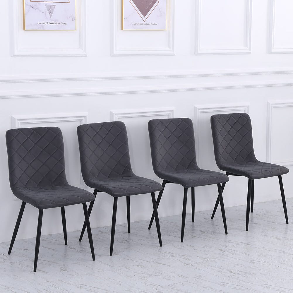 83cm Height Set of 4 Linen Upholstered Comfy Dining Chairs - House Comfort