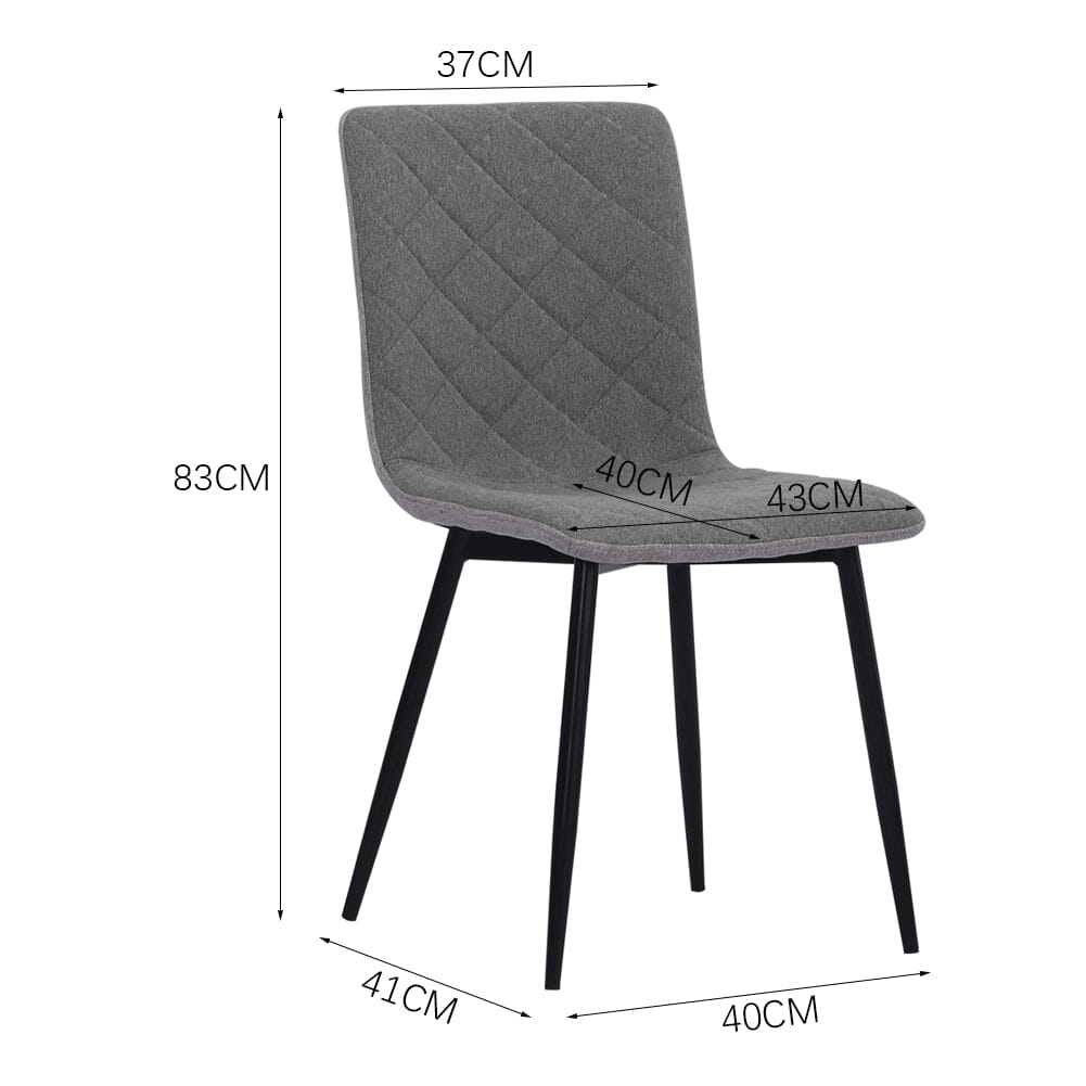 83cm Height Set of 4 Linen Upholstered Comfy Dining Chairs - House Comfort