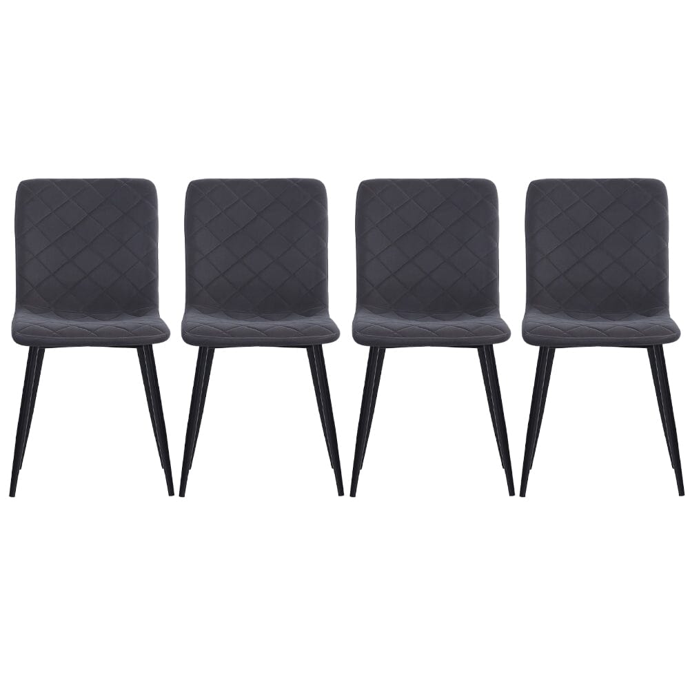 83cm Height Set of 4 Linen Upholstered Comfy Dining Chairs - House Comfort